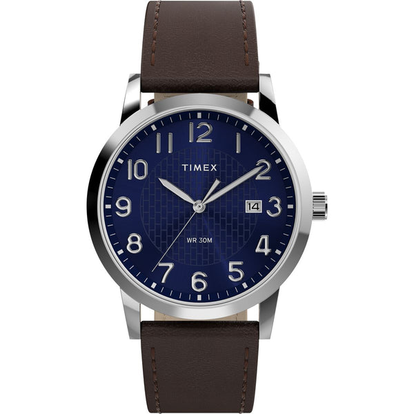 TW2Y67500 Reloj Timex Main Street de caballero pulsera de cuero - Cuero Marrón