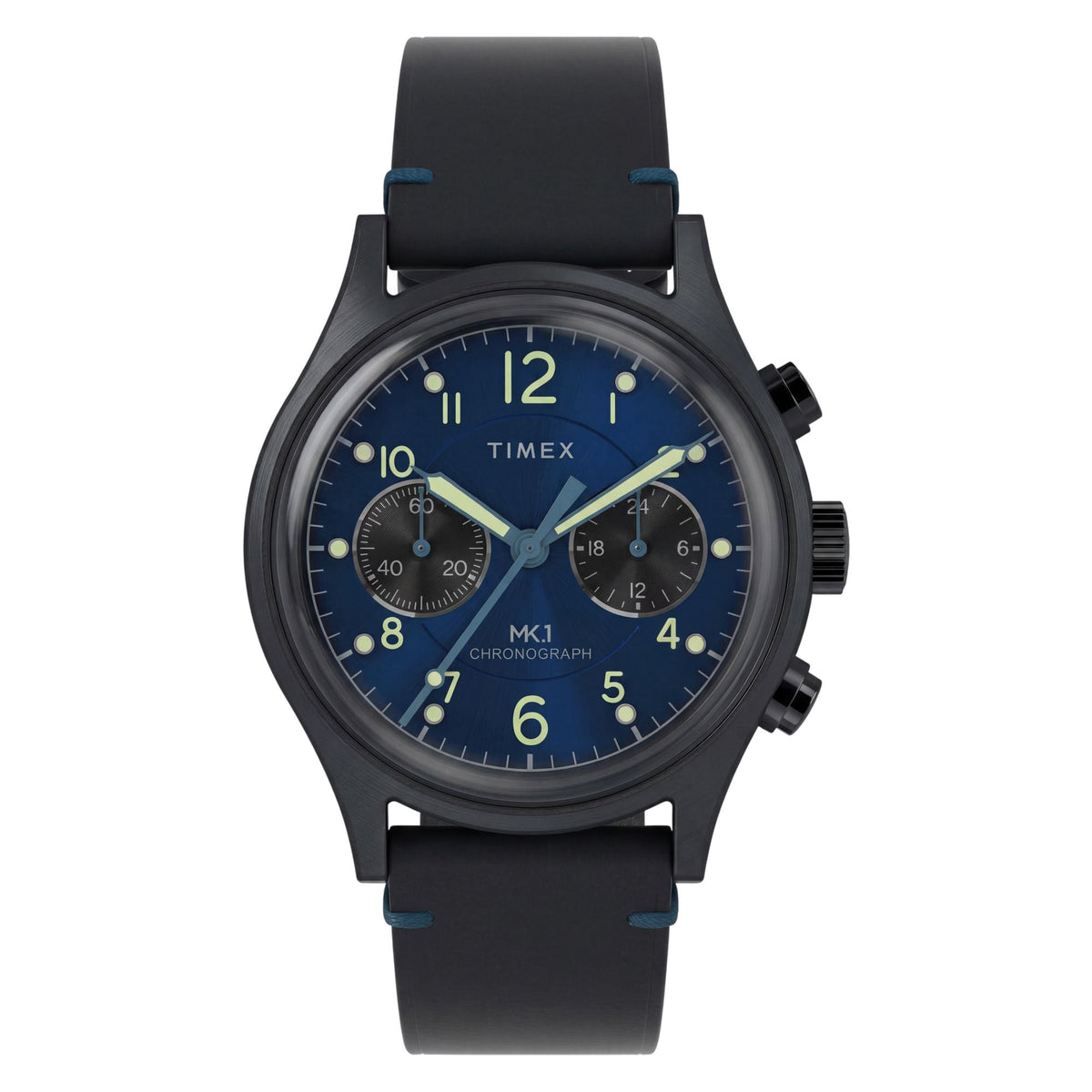 TW2Y71300 Reloj Timex MK1 Chronograph de hombre banda de piel - Cuero Negro