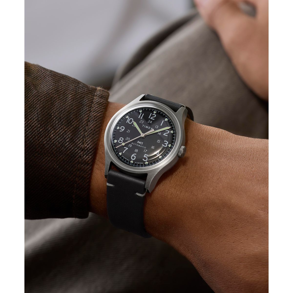 TW2Y71800 Reloj Timex MK1 de hombre automático correa de piel - Cuero Negro