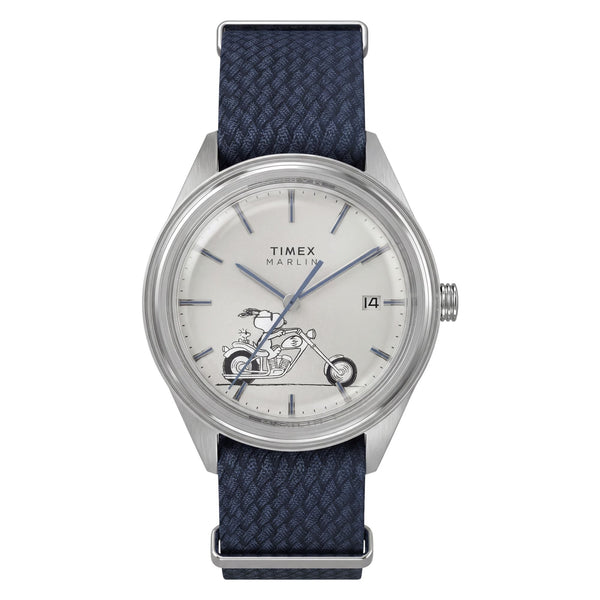 TW2Y81000 Reloj Timex Marlin x Peanuts de hombre correa de tela azul