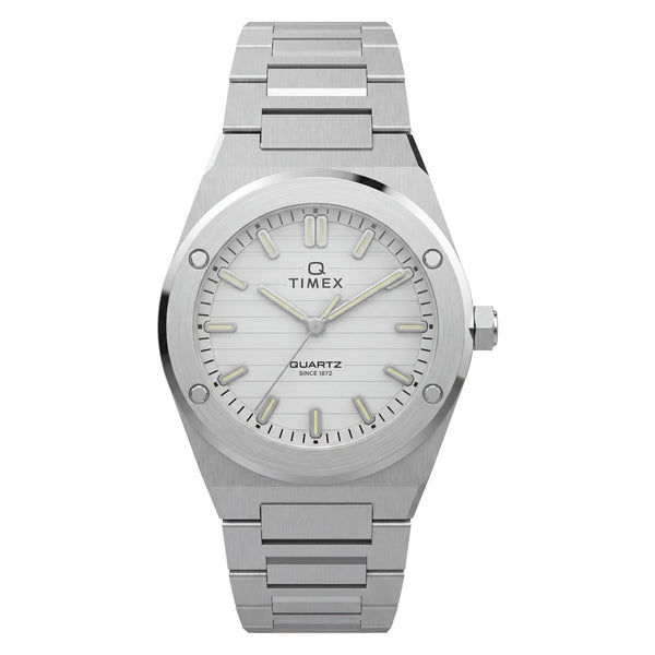 TW2Y81800 Reloj Timex Q Marbella de mujer correa de metal plateado