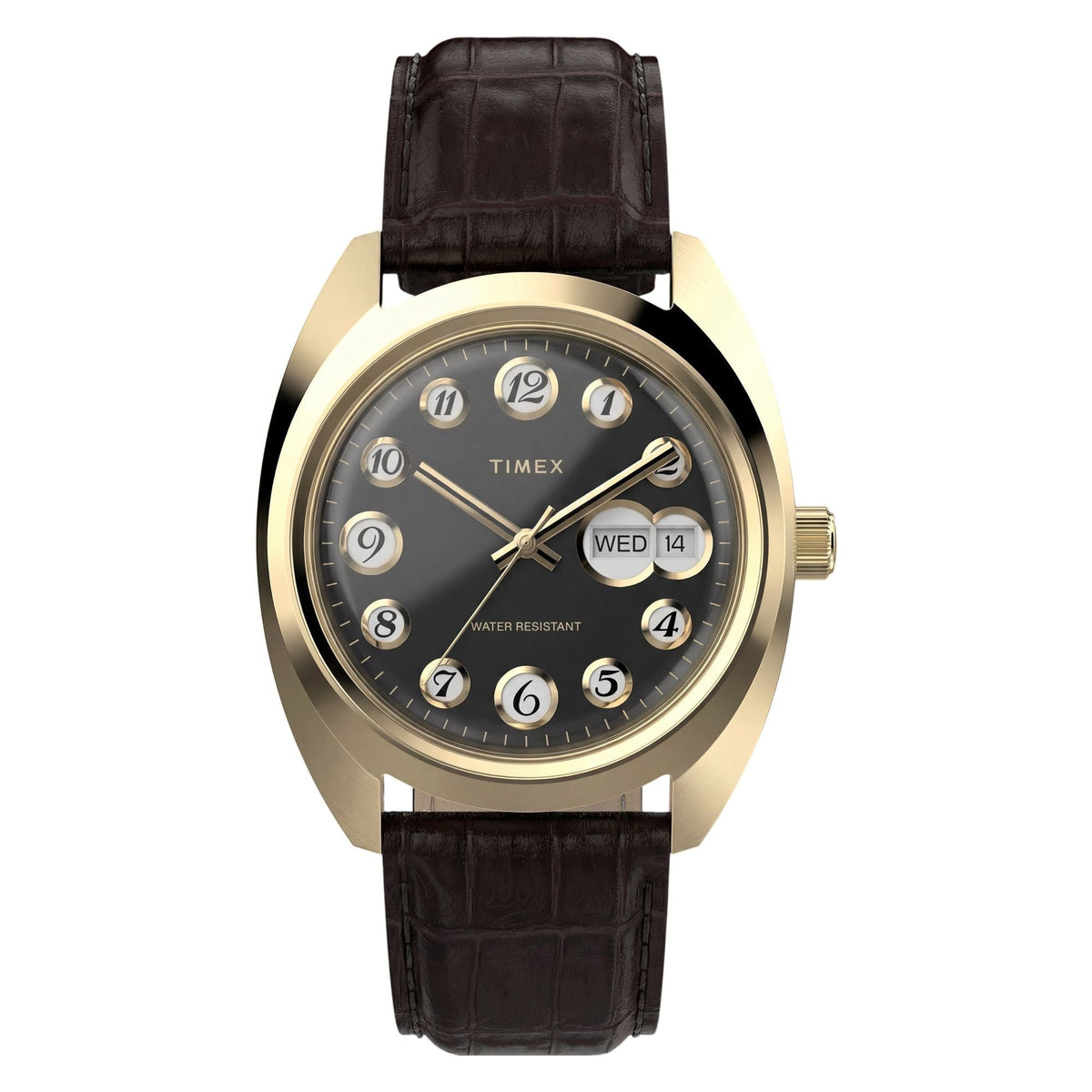 TW2Y82100 Reloj Timex 1976 Rotary Phone Dial de hombre correa de cuero - Cuero Marrón