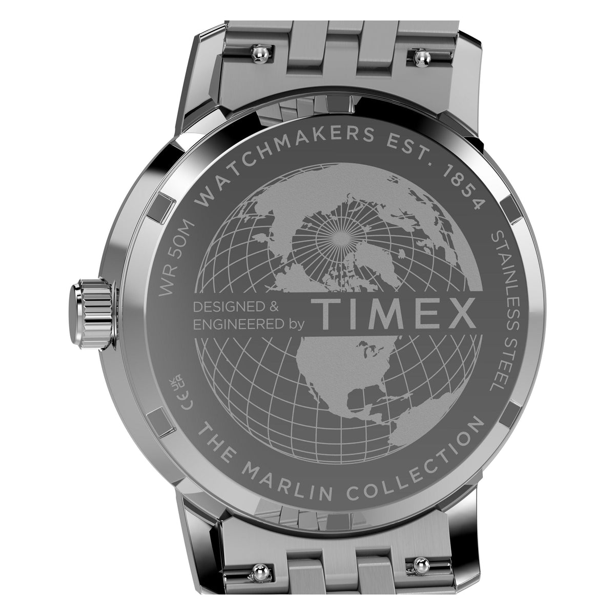TW2Y84100 Reloj Timex Marlin GMT de hombre correa de metal - Acero Inoxidable Plateado