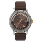 TW2Y84200 Reloj Timex GMT de caballero correa de piel - Cuero Marrón