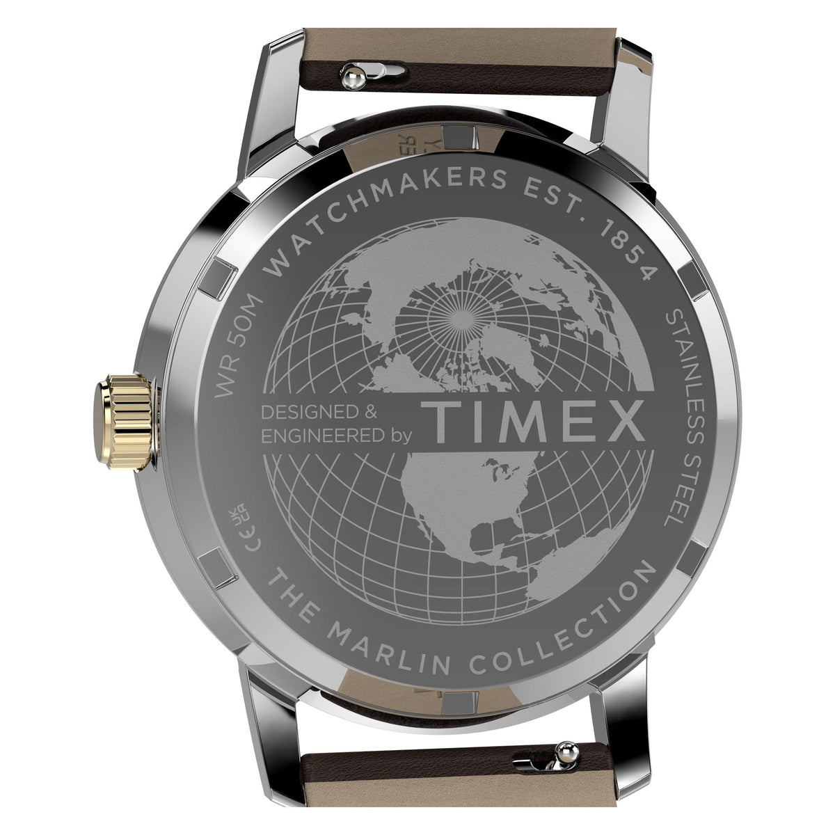 TW2Y84200 Reloj Timex GMT de caballero correa de piel - Cuero Marrón