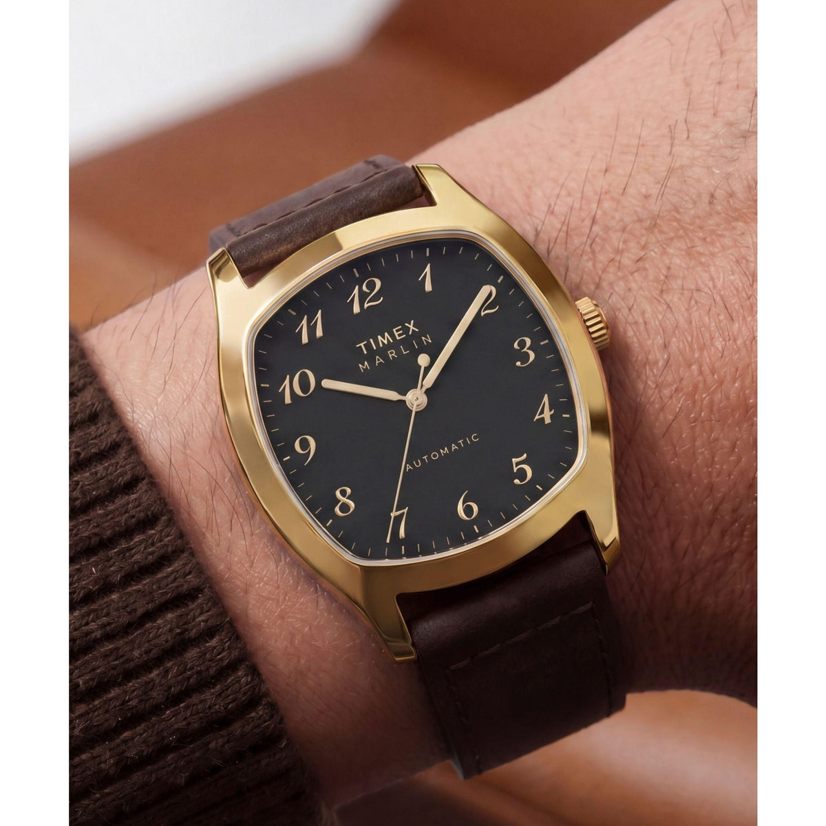 TW2Y84500 Reloj Timex Marlin Chatham de caballero automático banda de piel - Cuero Marrón