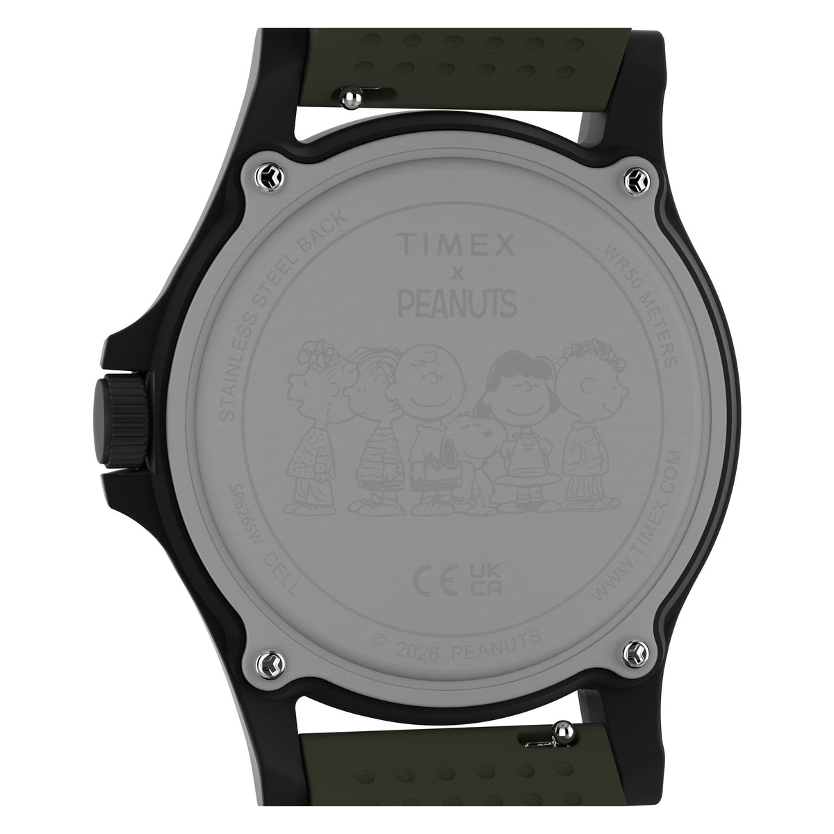 TW2Y84600 Reloj Timex Expedition x Peanuts de hombre correa de caucho Snoopy - Resina Verde