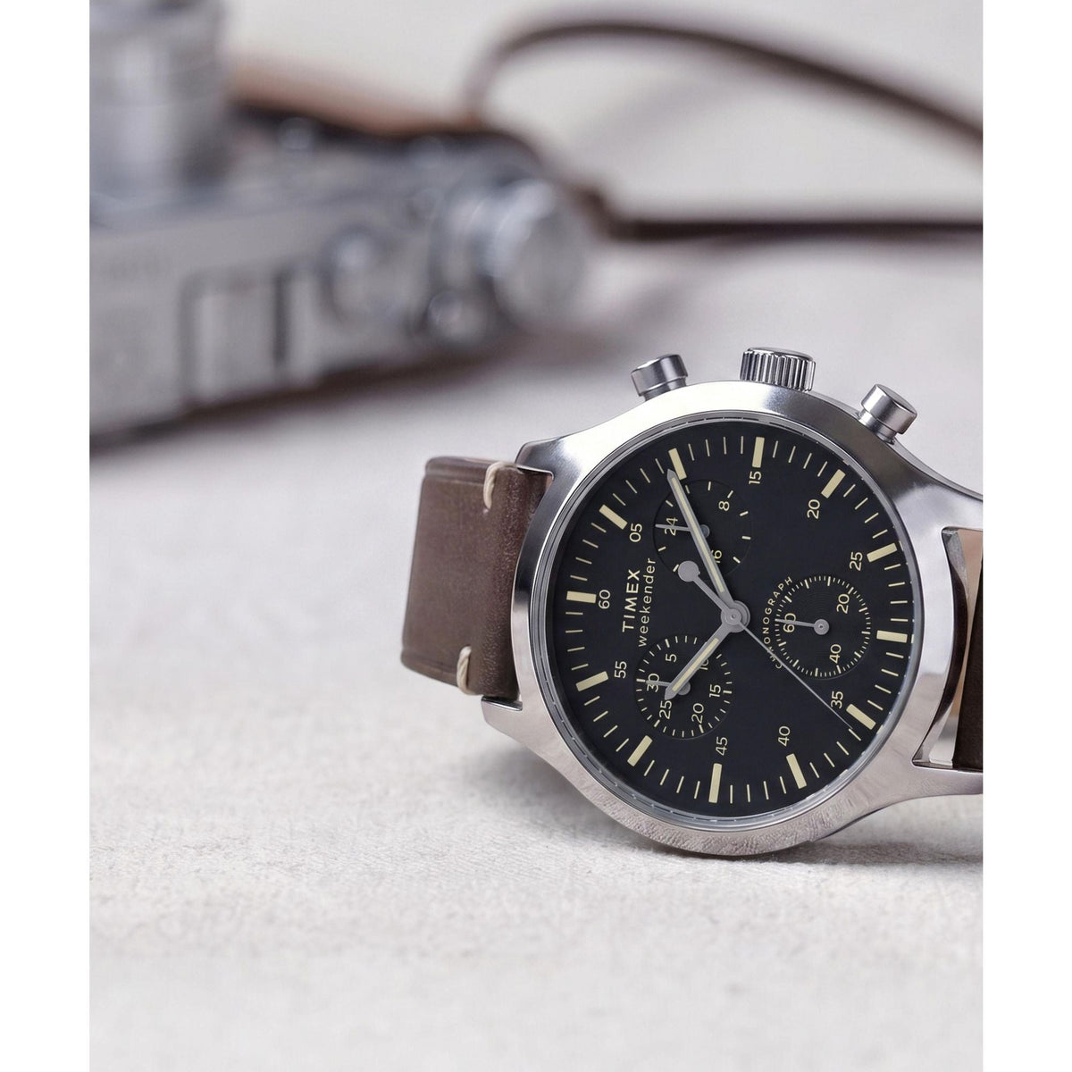 TW2Y85200 Reloj Timex Weekender New England de hombre correa de cuero - Cuero Marrón