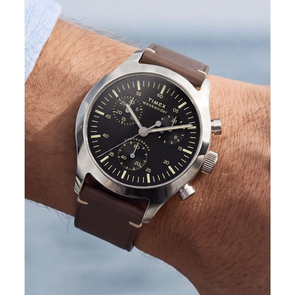 TW2Y85200 Reloj Timex Weekender New England de hombre correa de cuero - Cuero Marrón