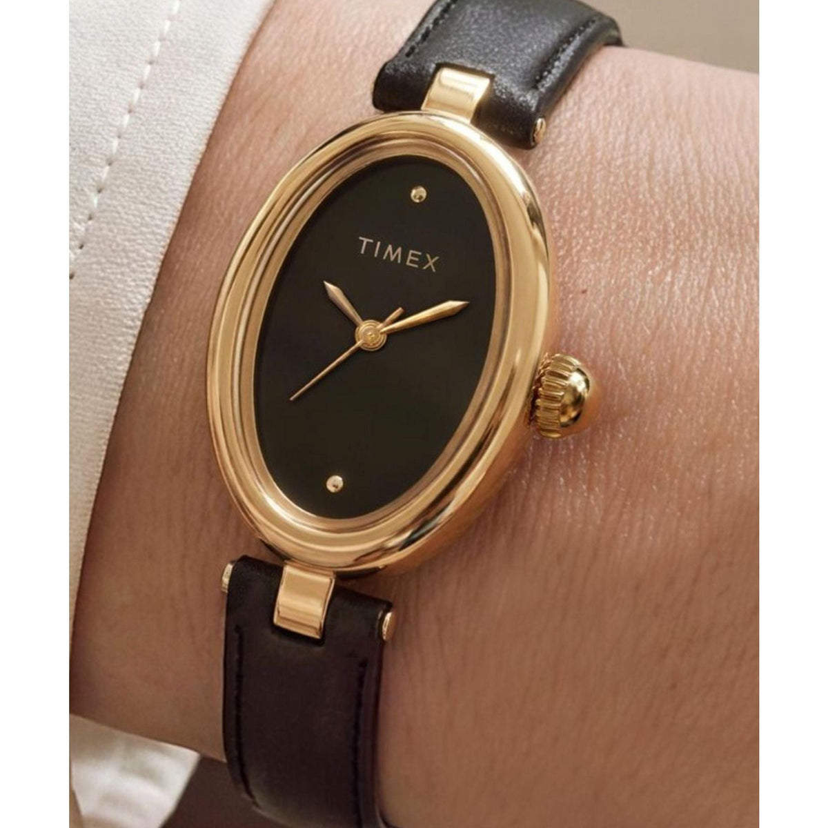 TW2Y86300 Reloj Timex Cavatina de dama banda de piel - Cuero Negro