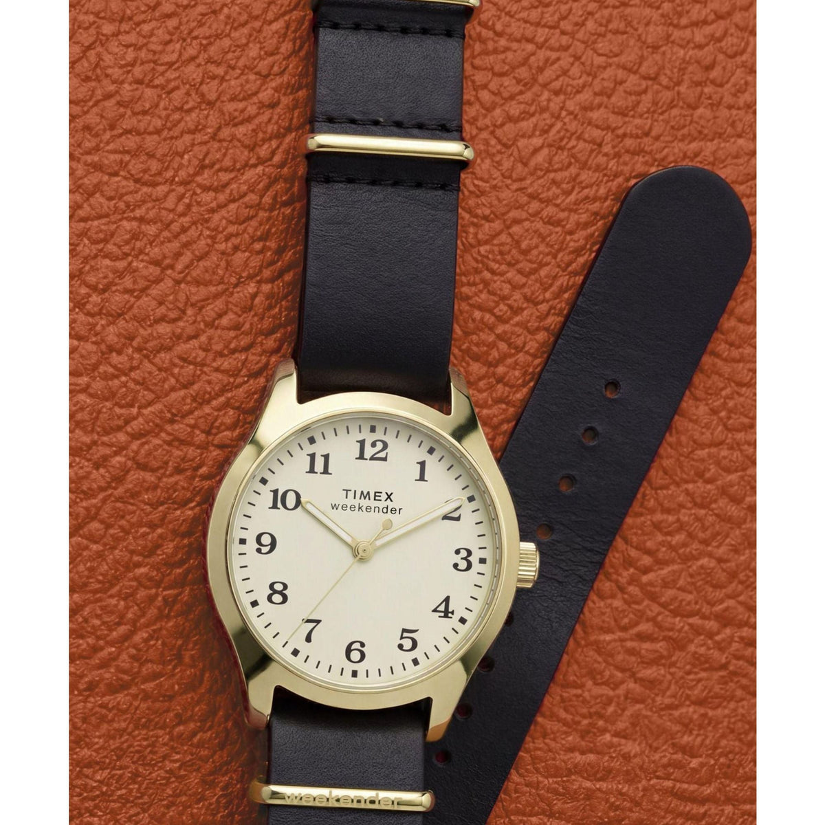 TW2Y86600 Reloj Timex Weekender de mujer correa de piel - Cuero Negro