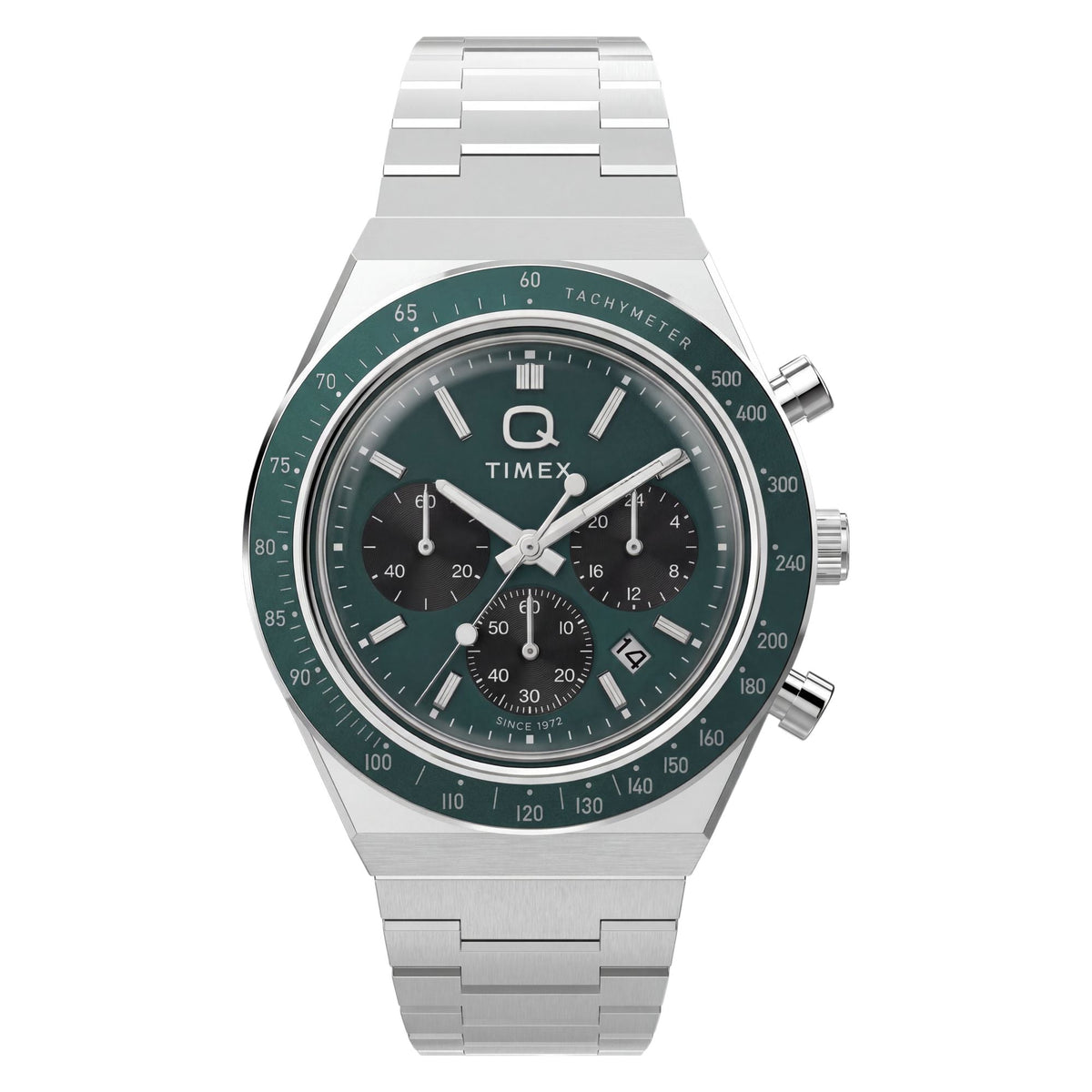 TW2Y88500 Reloj Timex Q de hombre correa de metal - Acero Inoxidable Plateado