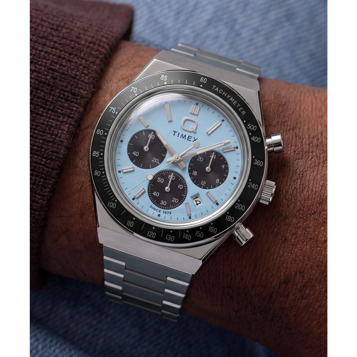 TW2Y88600 Reloj Timex Q de hombre correa de metal - Acero Inoxidable Plateado