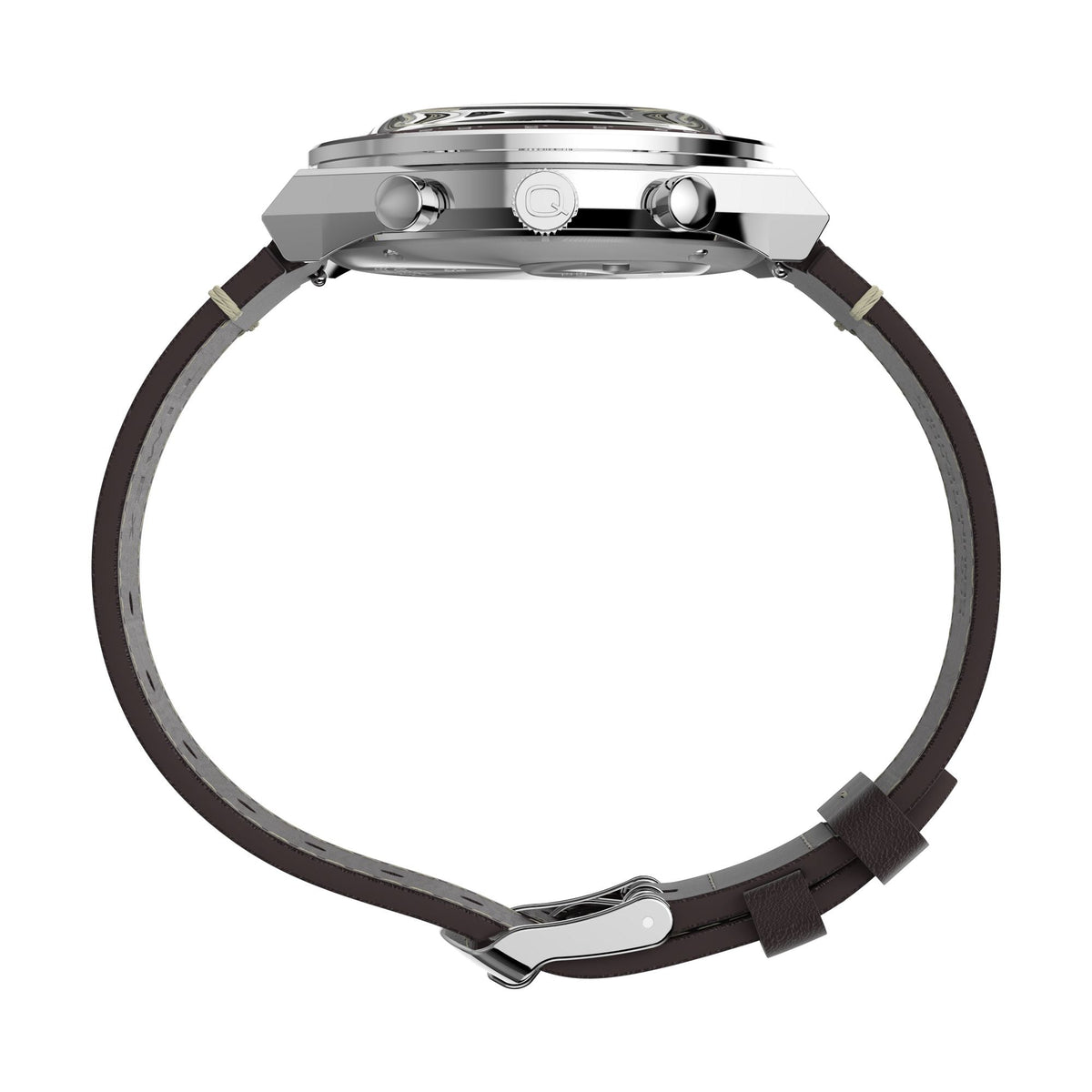 TW2Y88700 Reloj Timex Q de hombre correa de cuero - Cuero Marrón