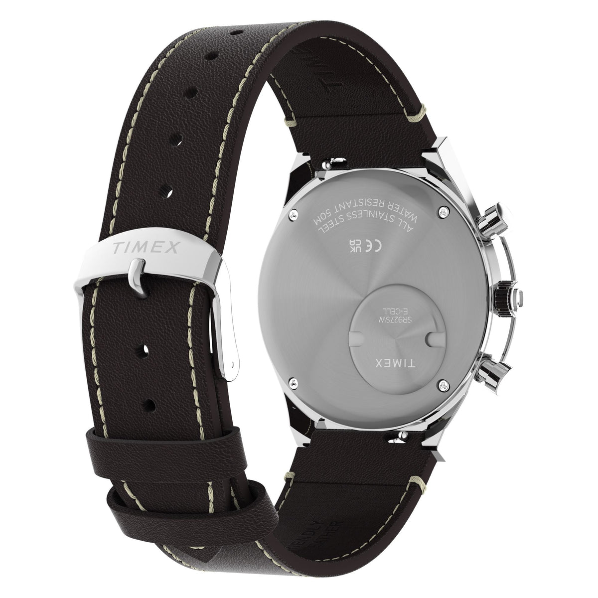 TW2Y88700 Reloj Timex Q de hombre correa de cuero - Cuero Marrón