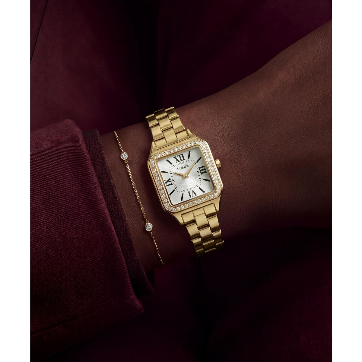 TW2Y90500 Reloj Timex Addison de dama correa de metal - Acero Inoxidable Dorado