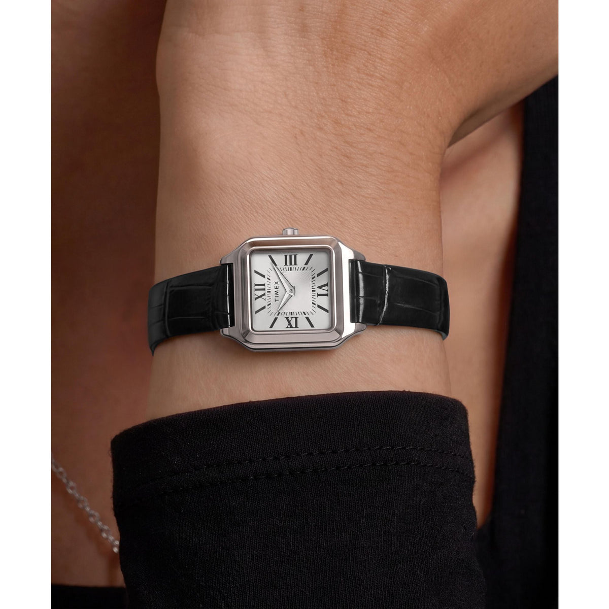 TW2Y90600 Reloj Timex Addison de dama correa de cuero - Cuero Negro