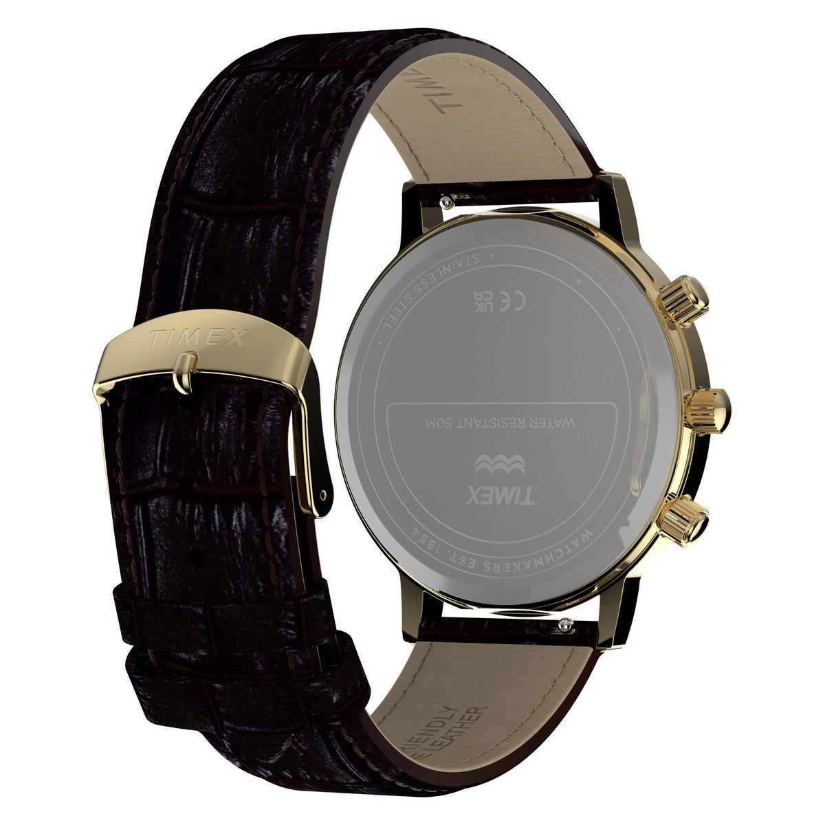 TW2Y99000 Reloj Timex Moon Phase de hombre banda de piel - Cuero Marrón