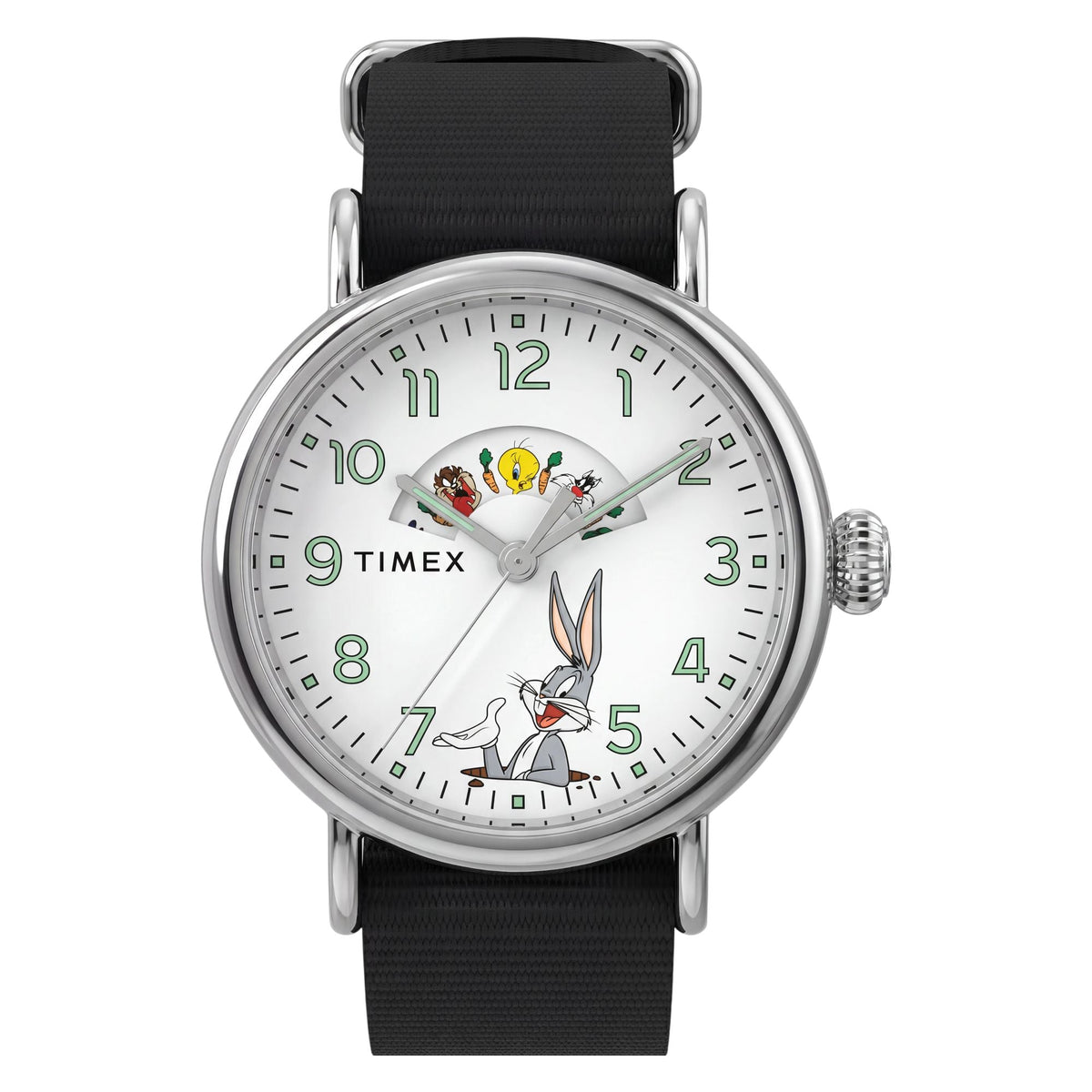 TW2Y99100 Reloj Timex Looney Tunes de hombre correa de tela - Tela Negro