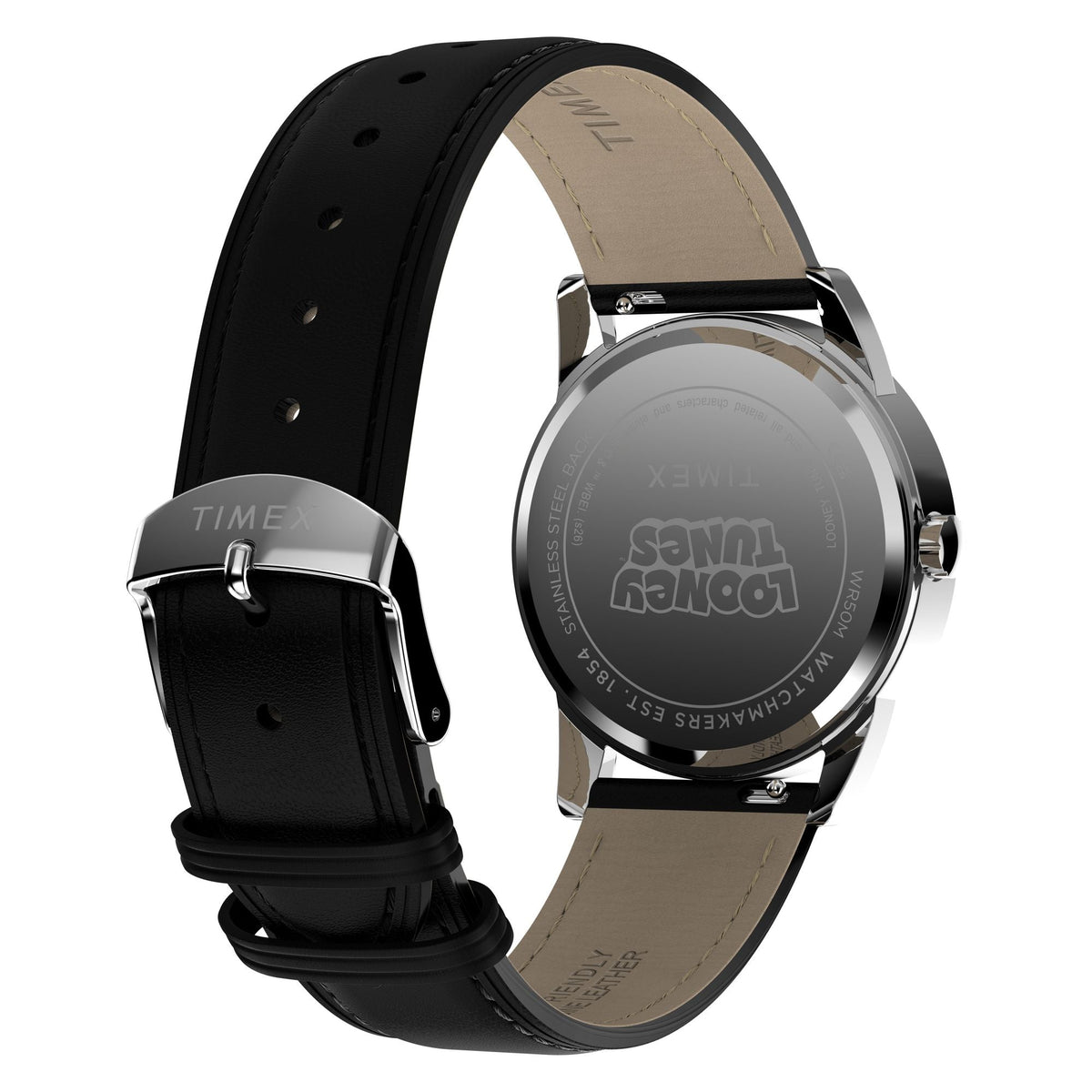 TW2Y99300 Reloj Timex Looney Tunes de hombre correa de cuero - Cuero Negro