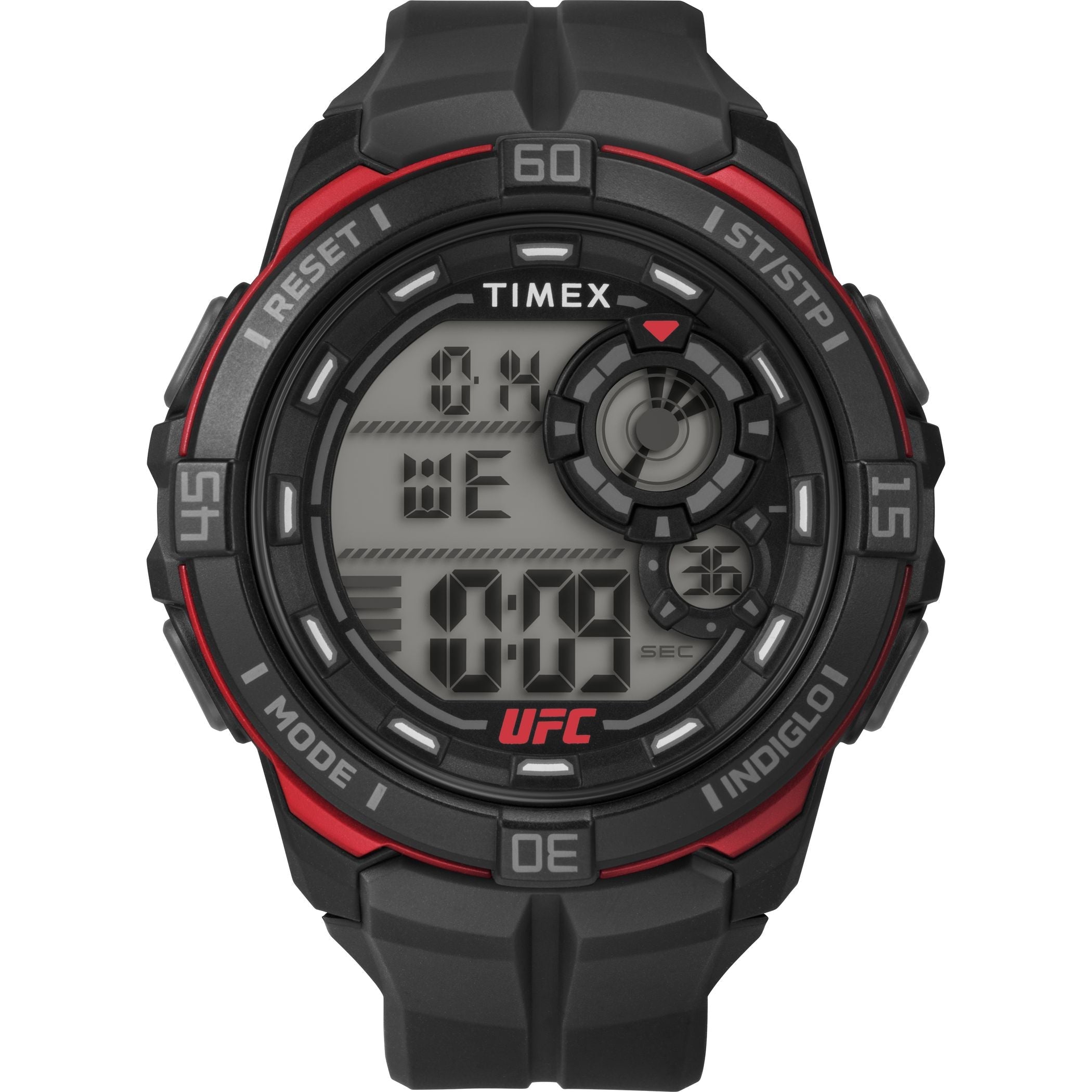 TW5M59100 Reloj Timex UFC Rush Hombre Caucho Negro Rojo