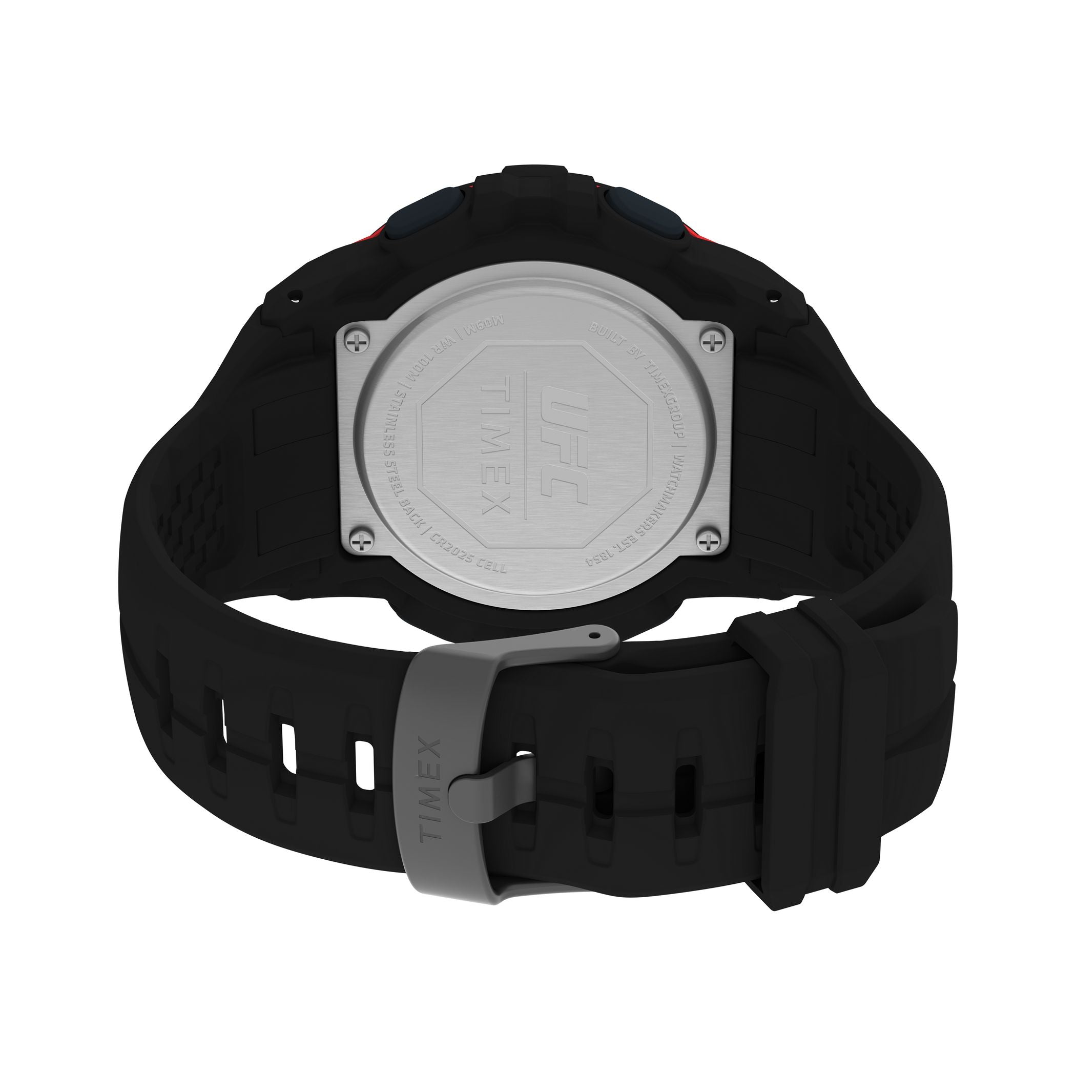 TW5M59100 Reloj Timex UFC Rush Hombre Caucho Negro Rojo