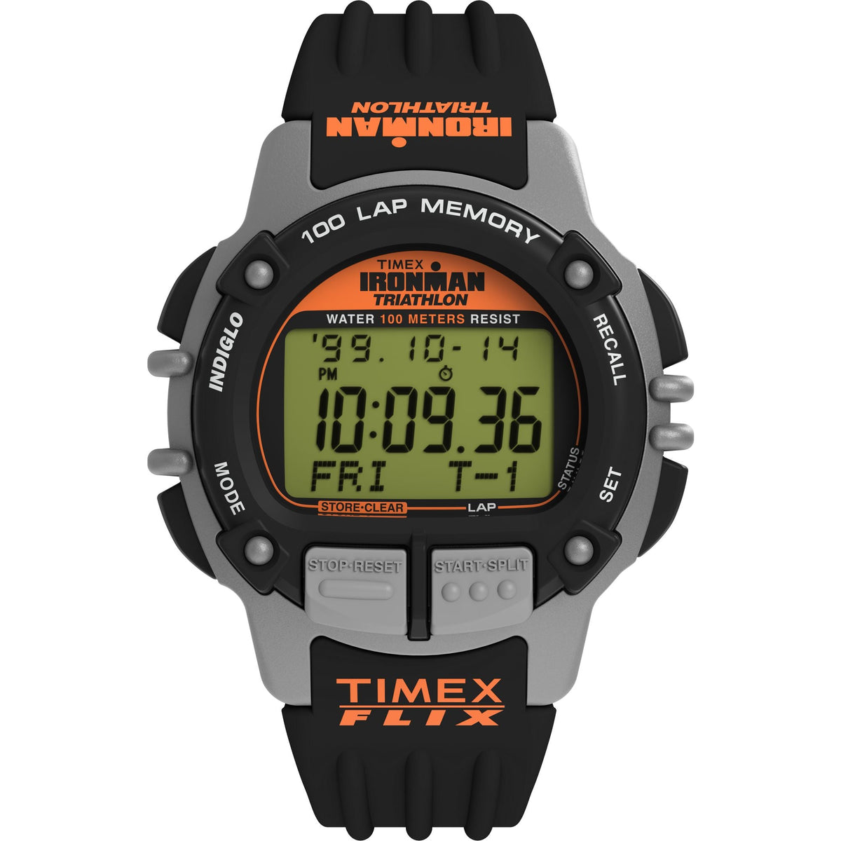 TW5M63200 Reloj Timex IronMan Flix de hombre correa de caucho - Resina Negro