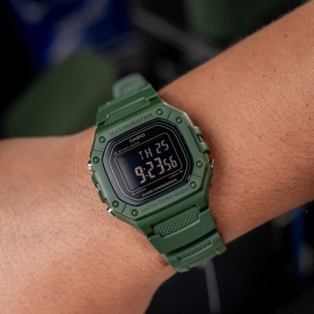 W-218H-3BV Reloj Casio de hombre pulsera de resina - Resina Verde