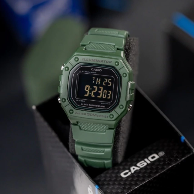 W-218H-3BV Reloj Casio de hombre pulsera de resina - Resina Verde