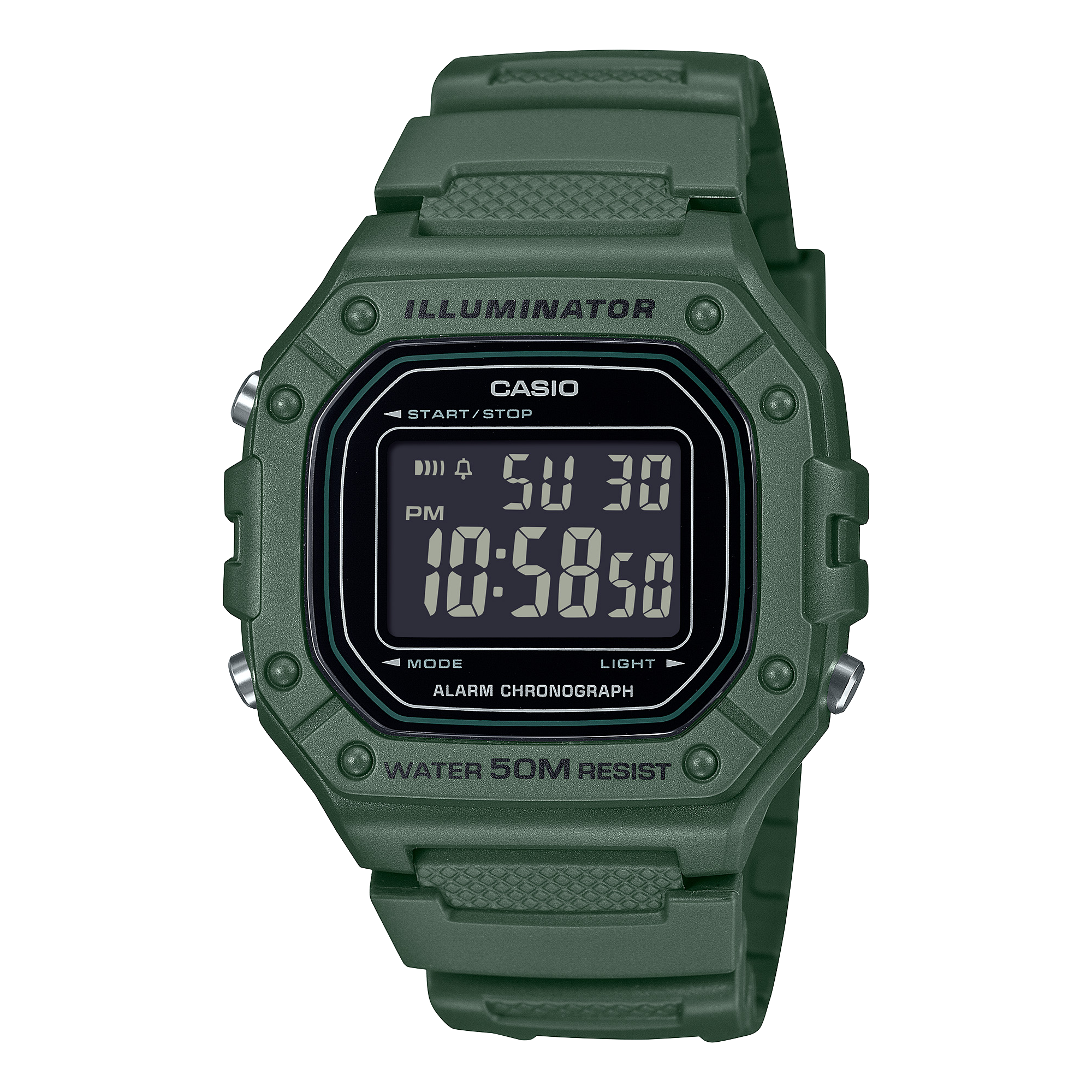 W-218H-3BV Reloj Casio de hombre pulsera de resina - Resina Verde