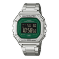 W-218HD-3AV Reloj Casio unisex correa de metal digital - Acero Inoxidable Plateado