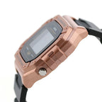 W-218HM Reloj Casio Unisex Resina Oro Rosa Correa Negra