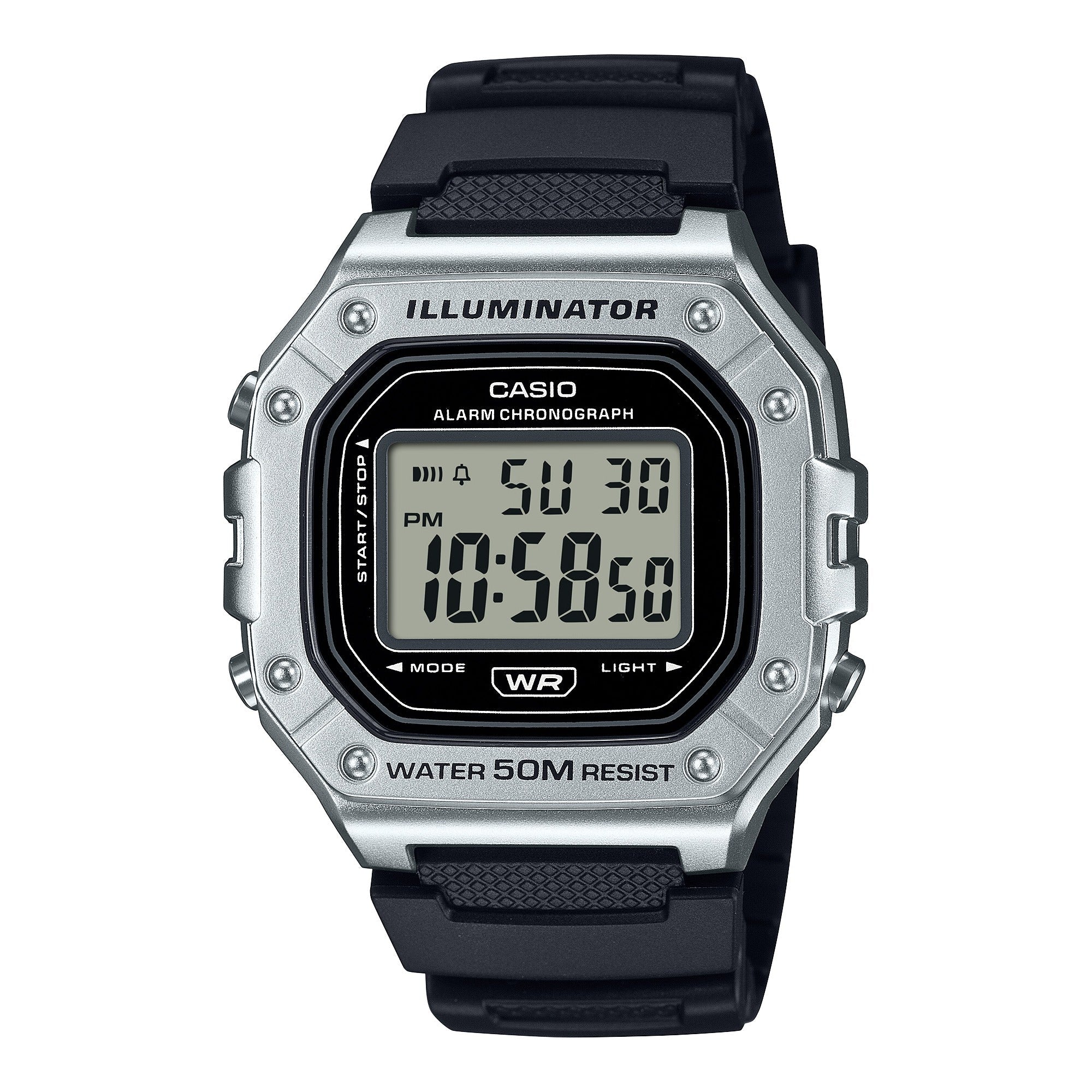 W-218HM-7AV Casio reloj Digital pulsera de resina - Resina Negro