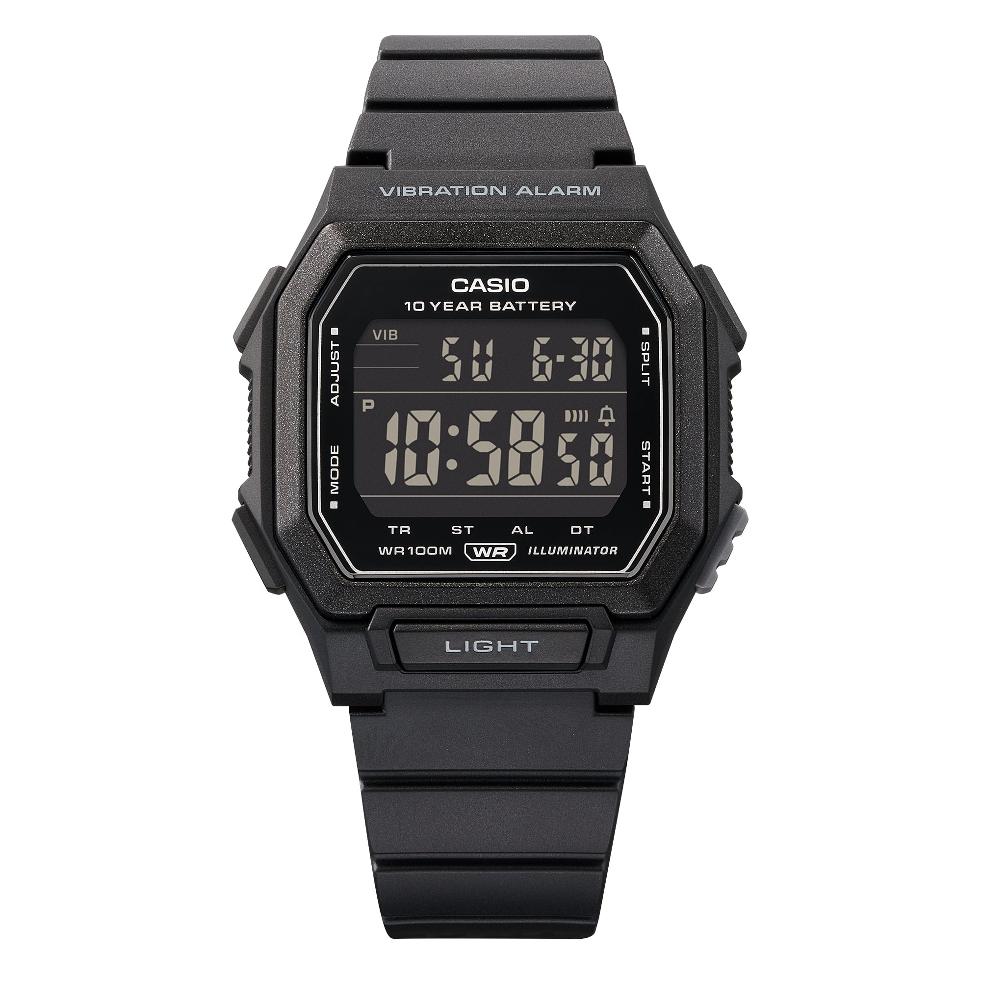 W-738H-1BV Reloj Casio de hombre correa de silicona - Resina Negro