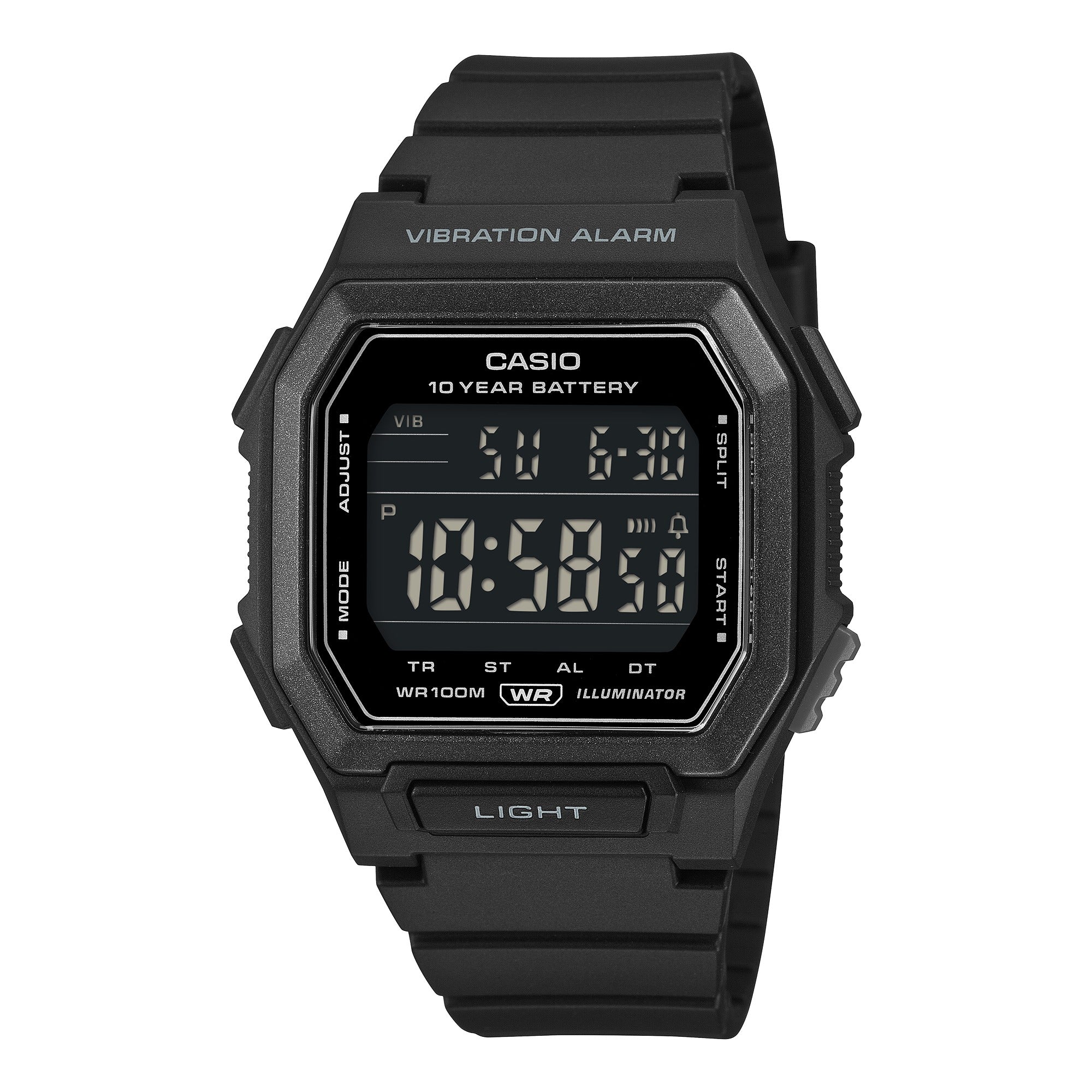 W-738H-1BV Reloj Casio de hombre correa de silicona - Resina Negro