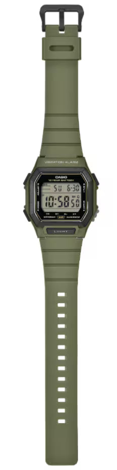 W-738H-3AV Reloj Casio de hombre correa de resina digital - Resina Verde