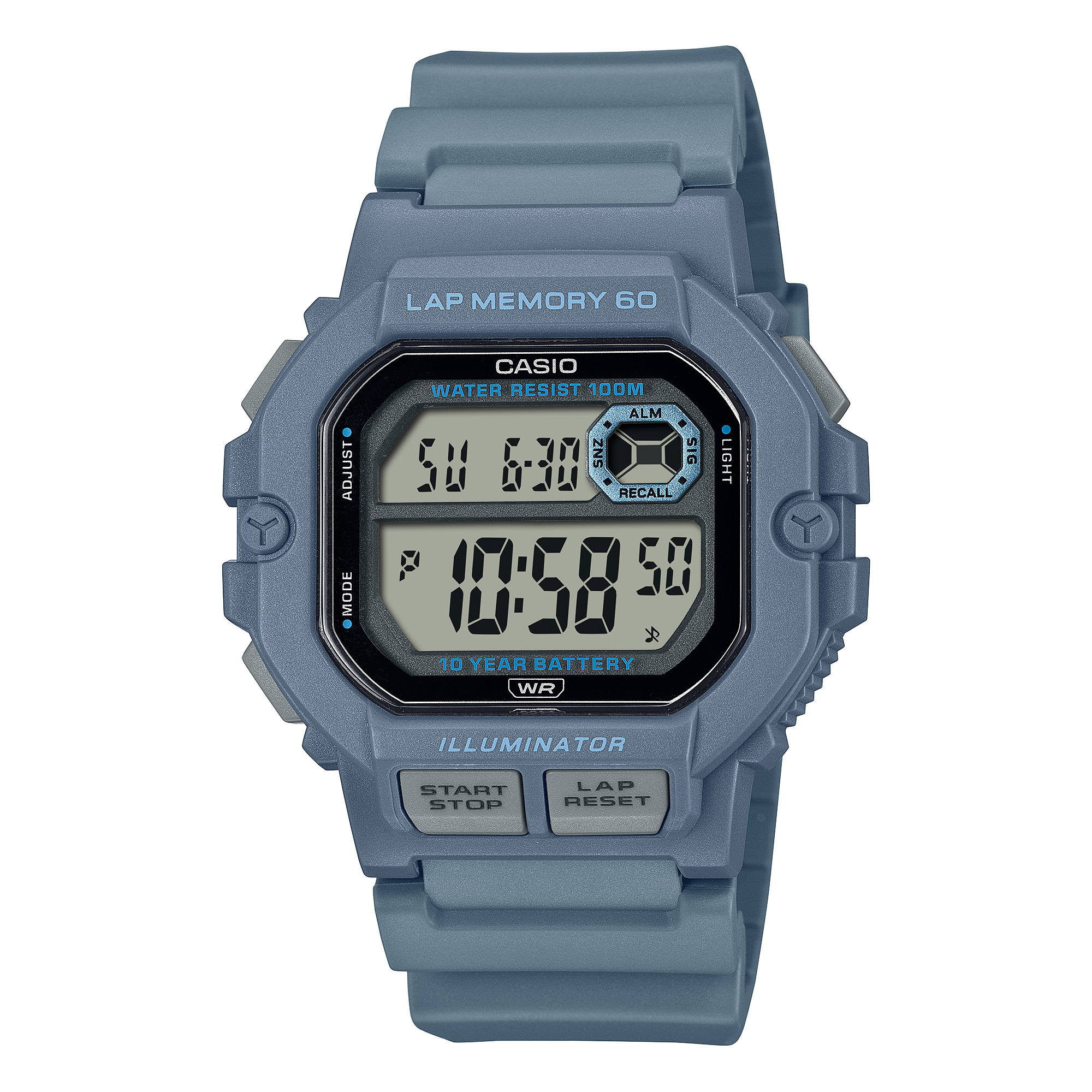 WS-1400H-2AV Casio de caballero pulsera de resina 10 años de bateria