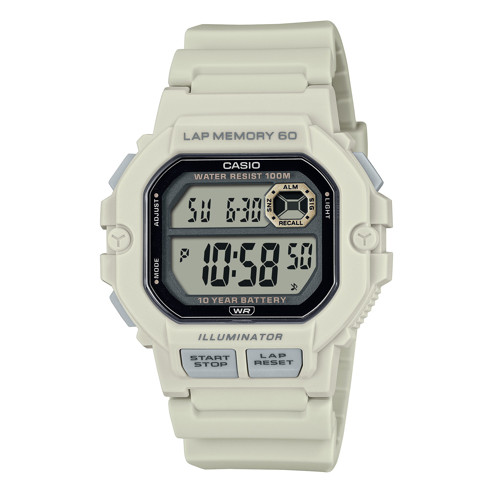 WS-1400H-8AV Casio de caballero pulsera de caucho 10 años de bateria