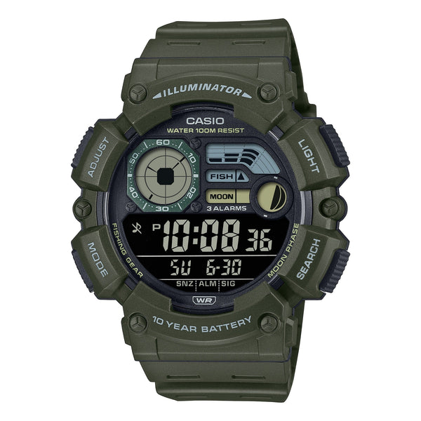 WS-1500H-3BV Reloj Casio Fishing Gear Hombre Resina Verde