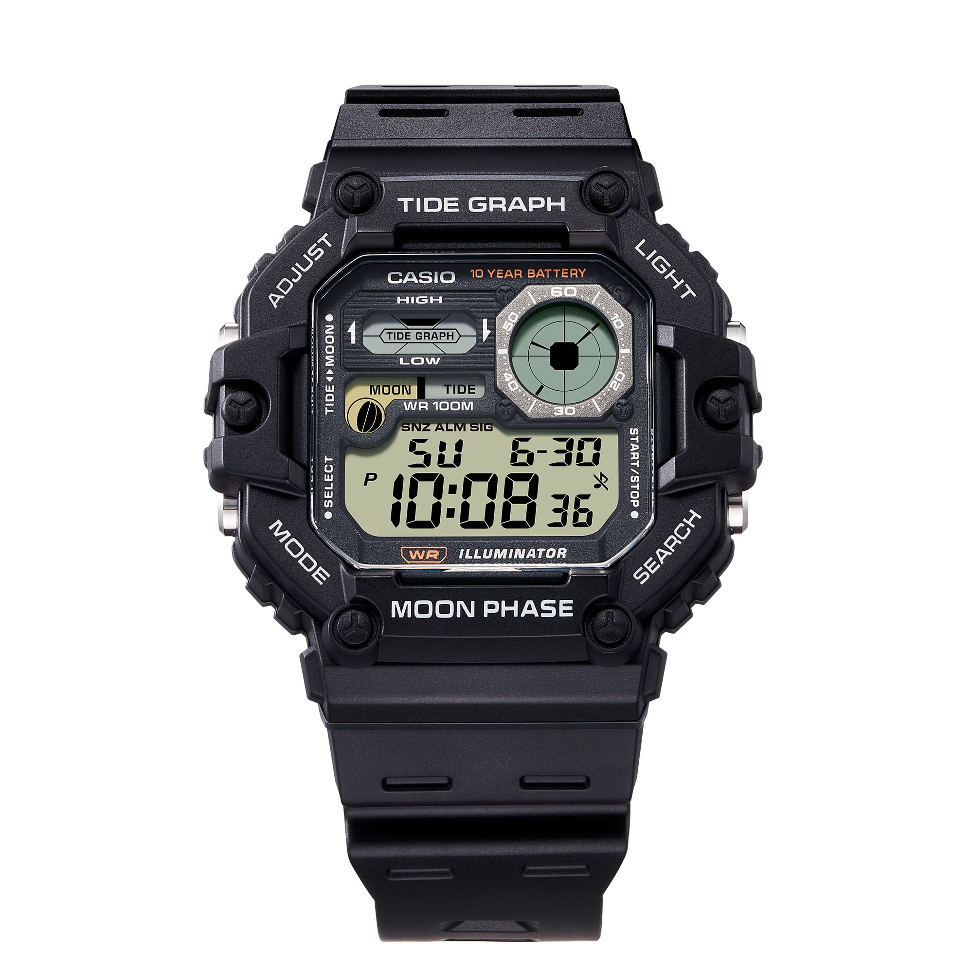 WS-1700H-DE-10-DE Reloj Casio Tide Graph Hombre Resina Negro