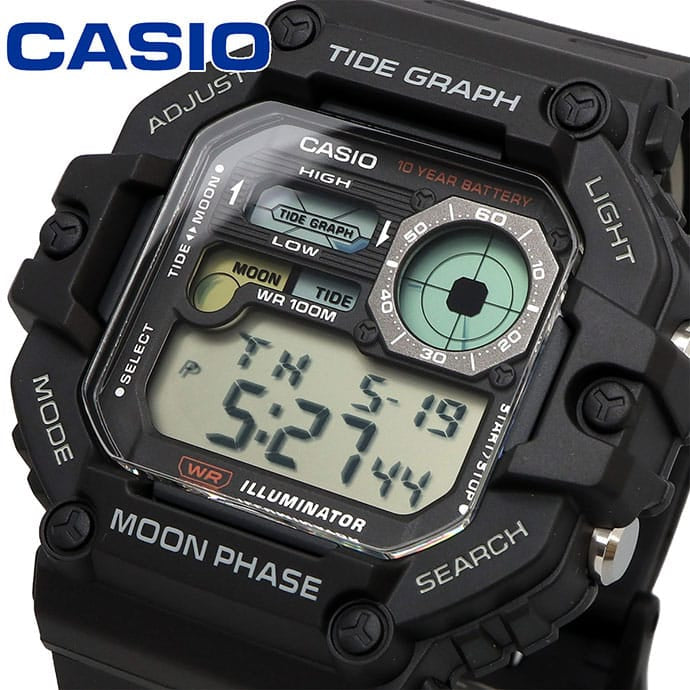 WS-1700H-DE-10-DE Reloj Casio Tide Graph Hombre Resina Negro