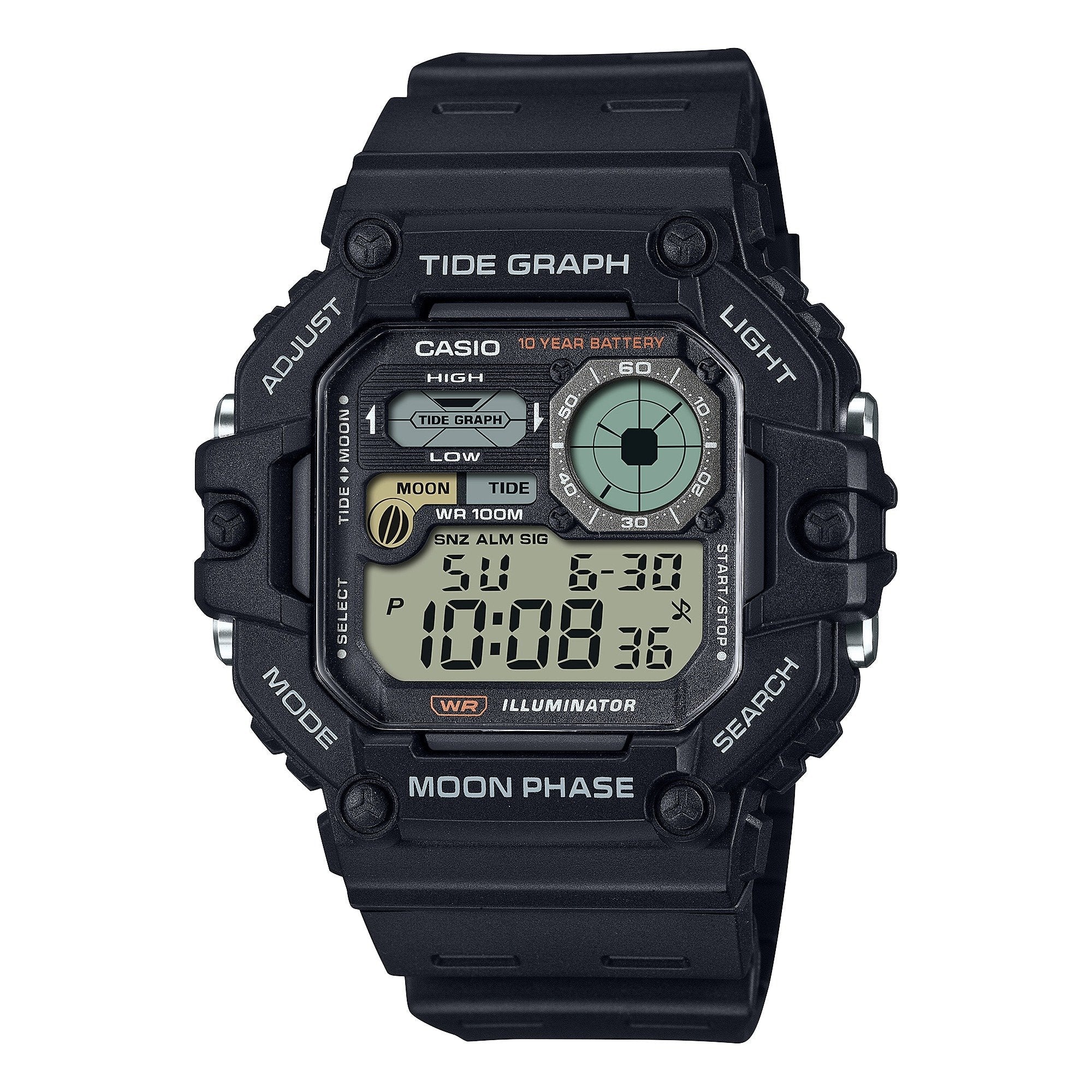 WS-1700H-DE-10-DE Reloj Casio Tide Graph Hombre Resina Negro