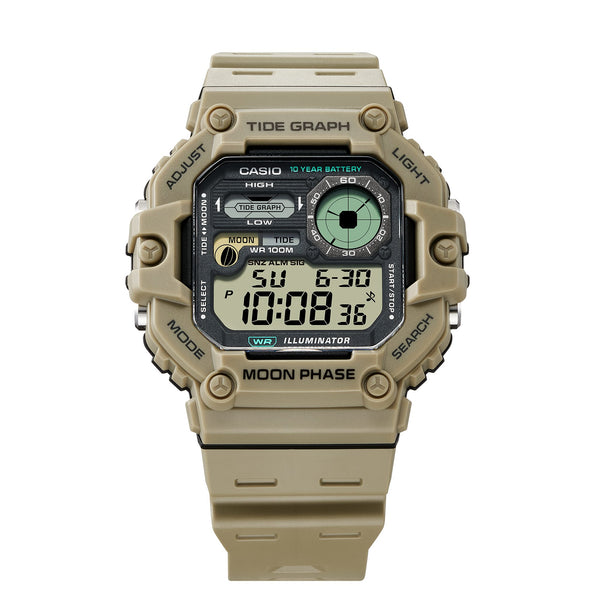 WS-1700H-5AV Casio Gráfica de marea, Illuminator, 10 años de batería, Fase Lunar Reloj para Hombre