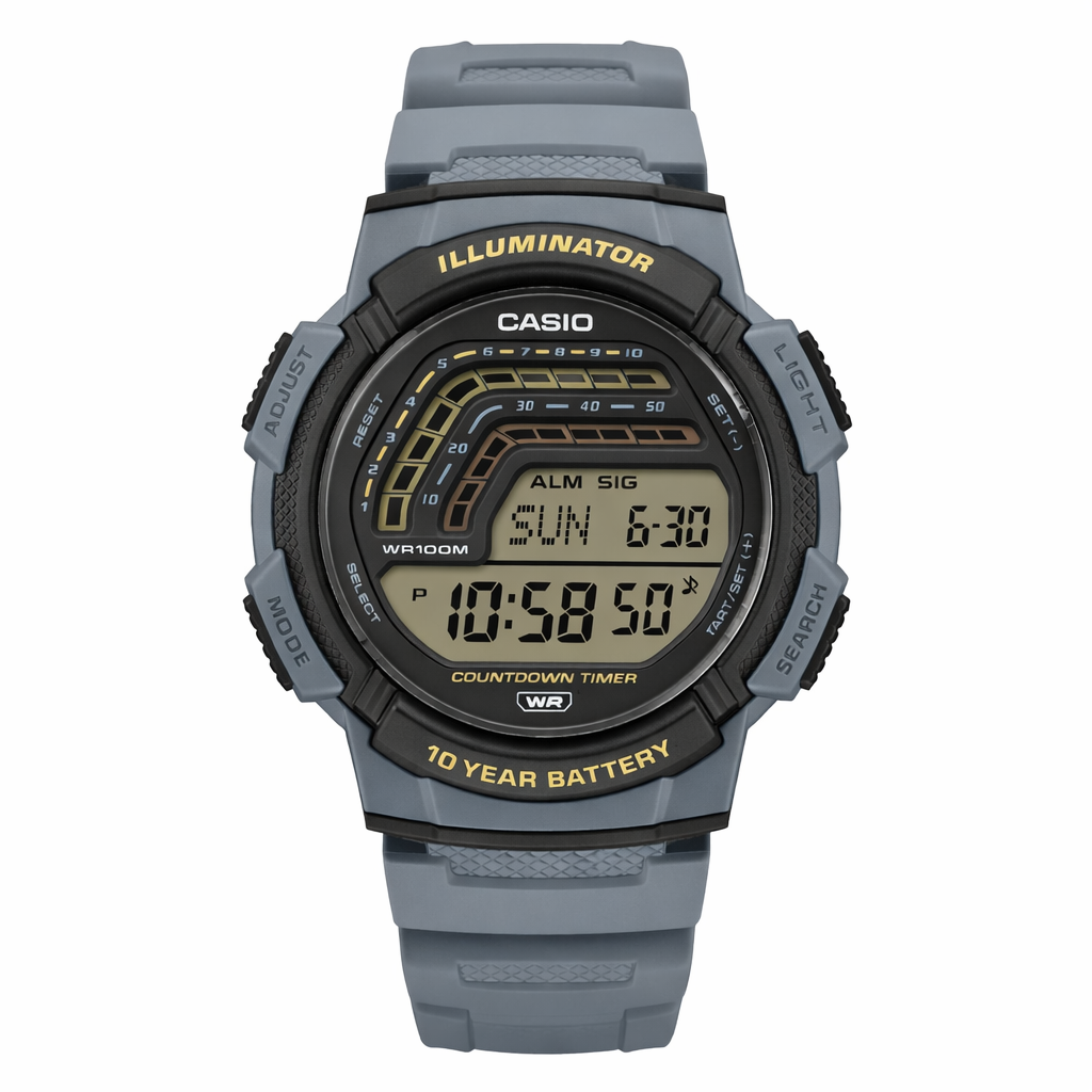 WS-1800 Reloj Casio Digital Hombre Correa de Resina Gris