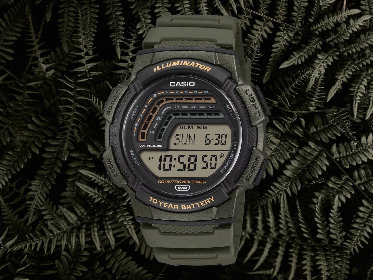 WS-1800-3AV Reloj Casio digital de hombre correa de resina - Resina Verde