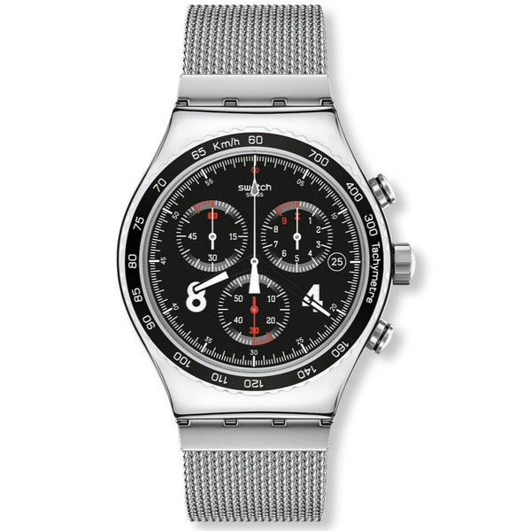 YVS401GB Reloj Swatch Blackie de hombre pulsera mesh 42mm
