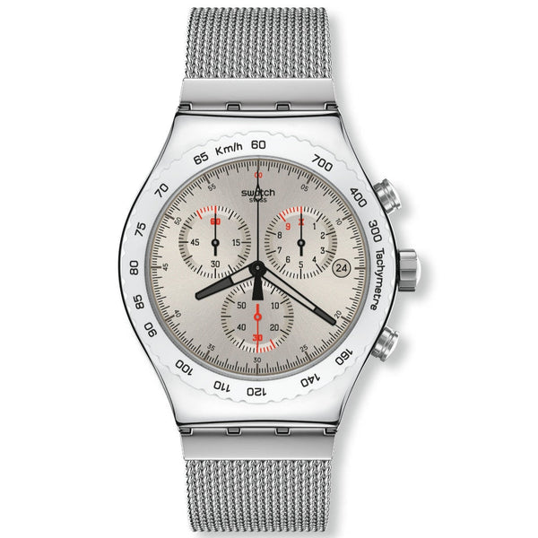 YVS405GB Reloj Swatch Silverish de hombre banda mesh