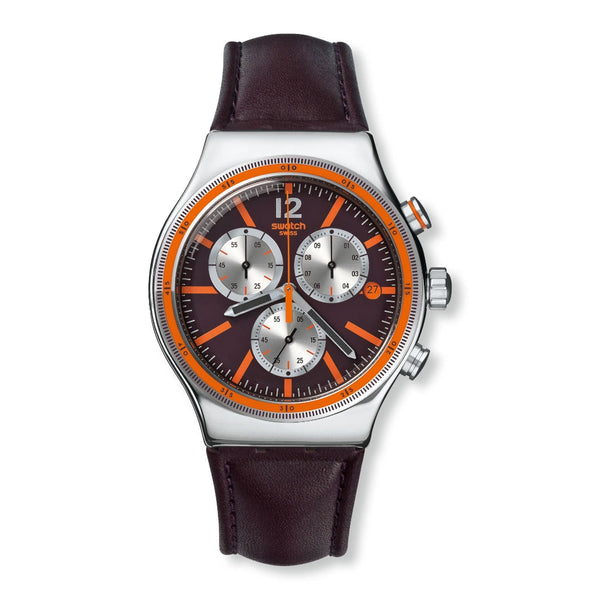 YVS413 Reloj Swatch Irony Prisoner de hombre correa de cuero