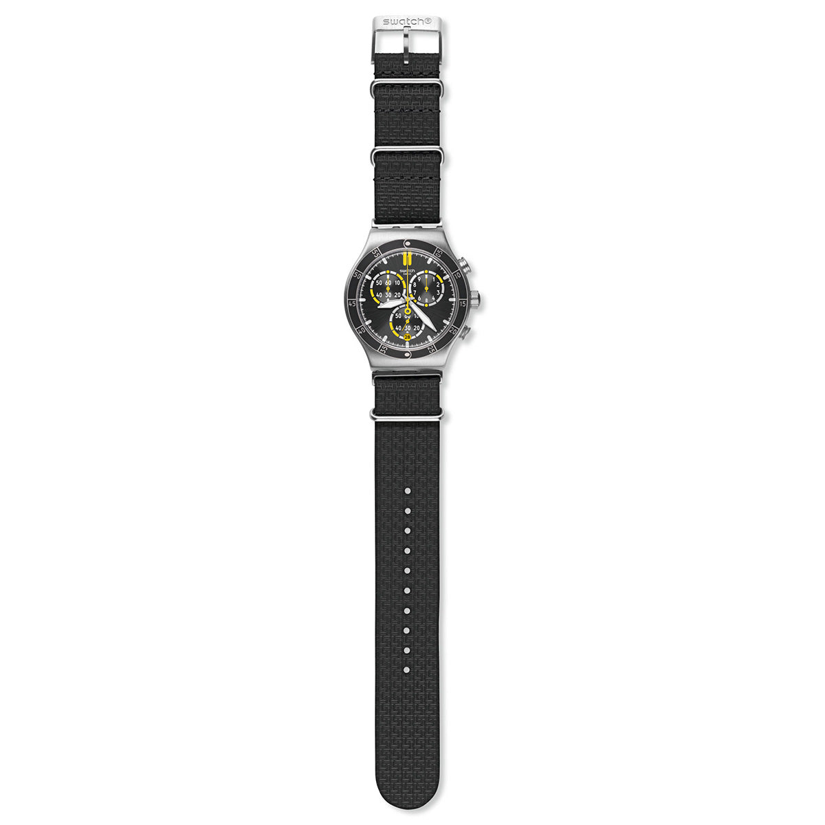 YVS422 Reloj Swatch Orange Teeth de hombre correa de tela