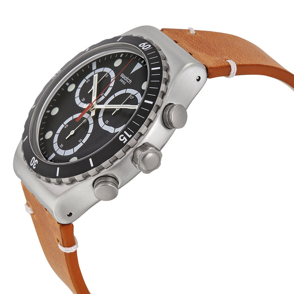 YVS424 Reloj Swatch Disorderly de hombre correa de cuero — imagen 2 de 3